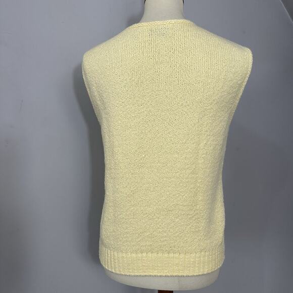 Vintage LL Bean Butter Yellow Knit Top Preppy Old Money New England Coastal Sz L - Picture 8 of 10